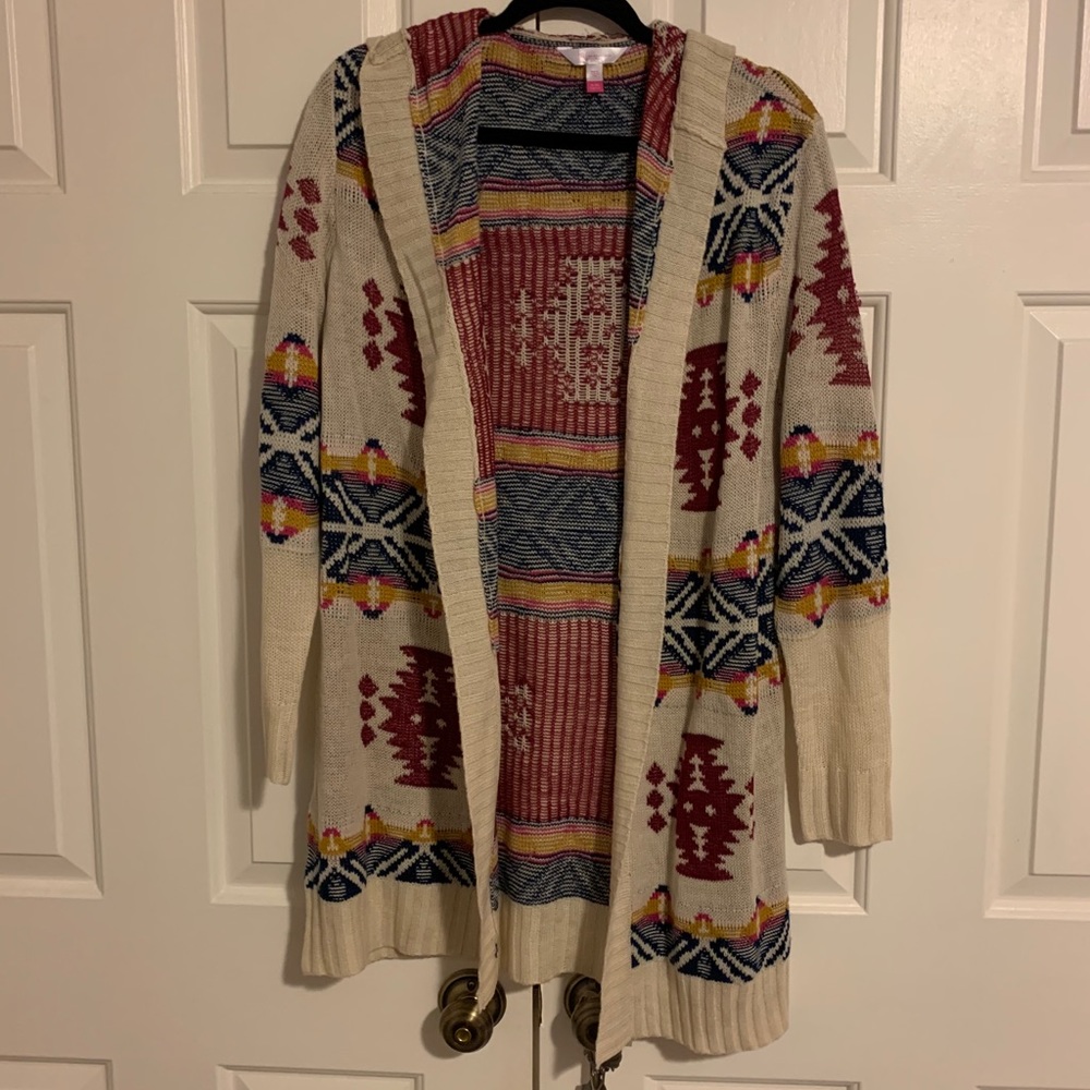 Printed Cream Cardigan